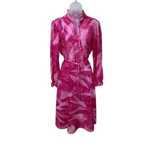 Ladies 1960’s Vintage MIDI Dress in Hot Pink Size Large